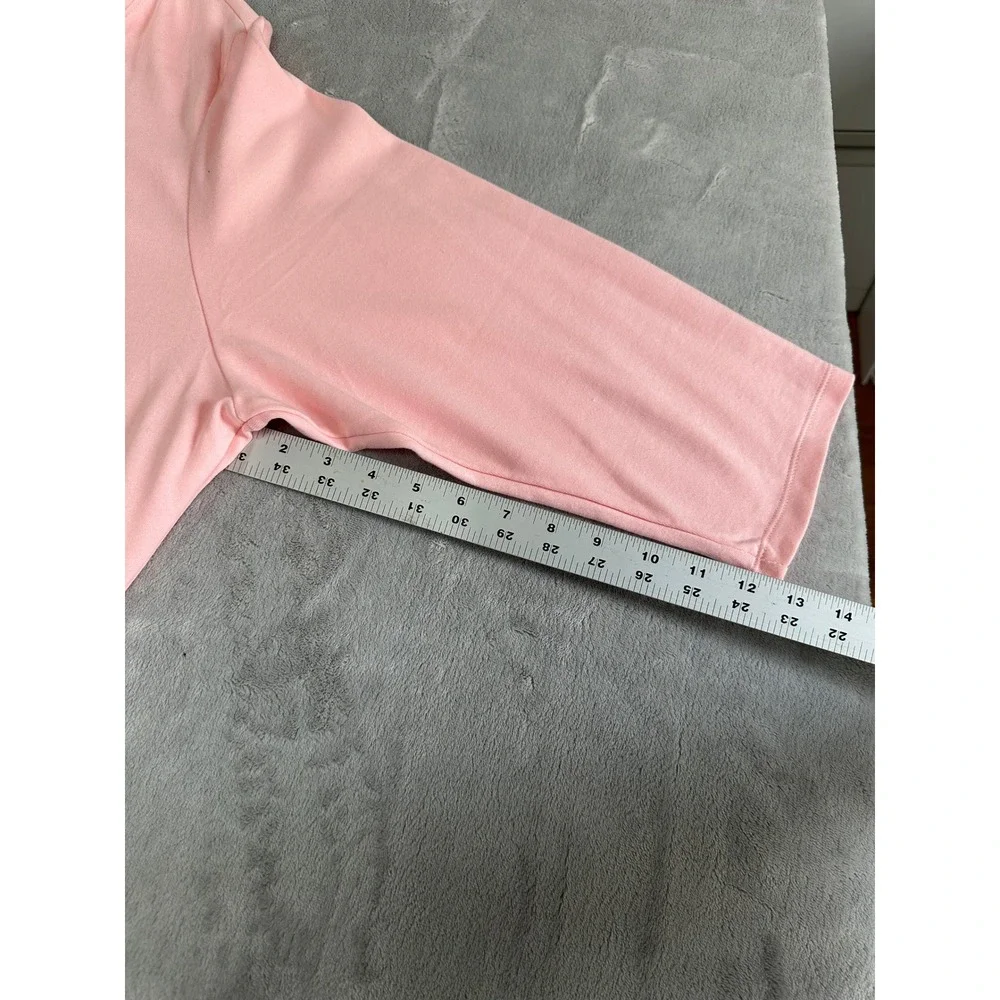 Karen Scott Plus Womens 3X Pink Cotton 3/4 Sleeve Henley Top NWT - Picture 4 of 10